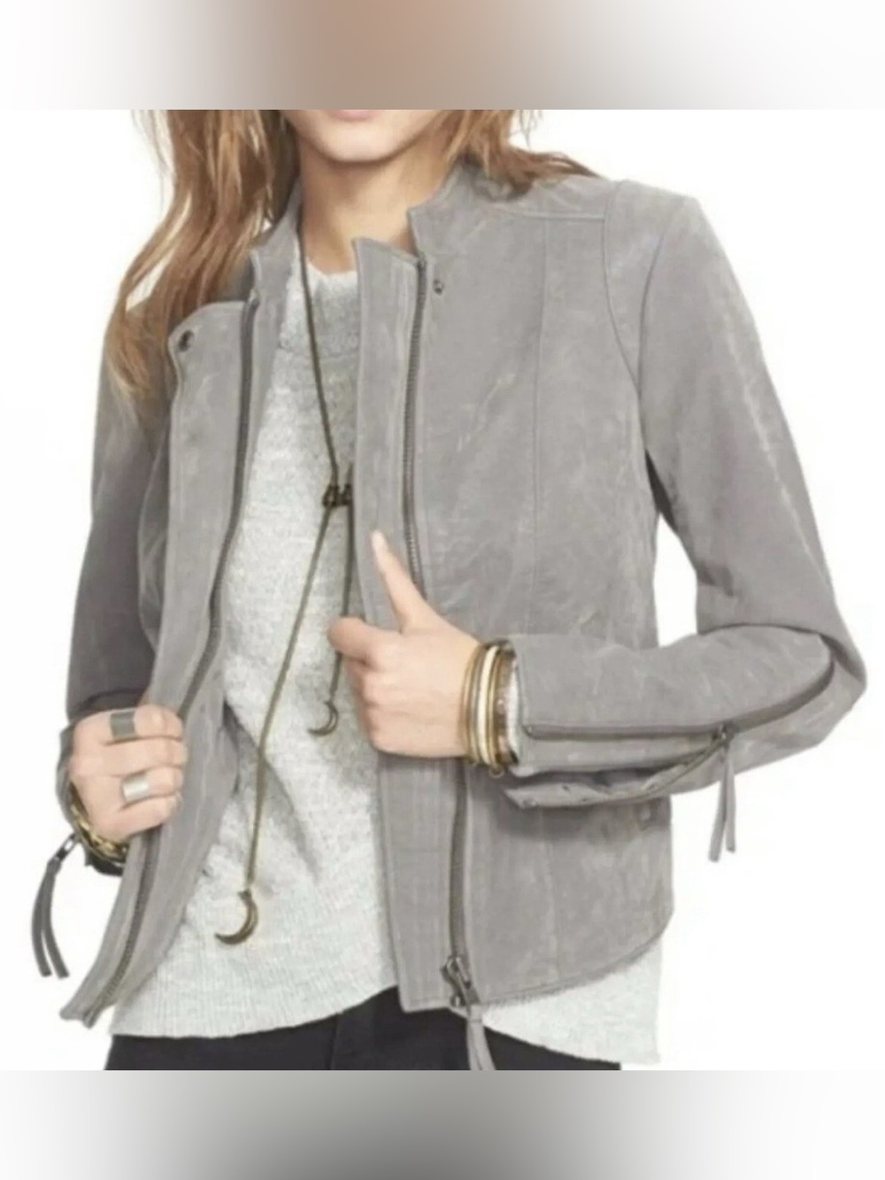 Faux Suede Leather Free People Jacket
